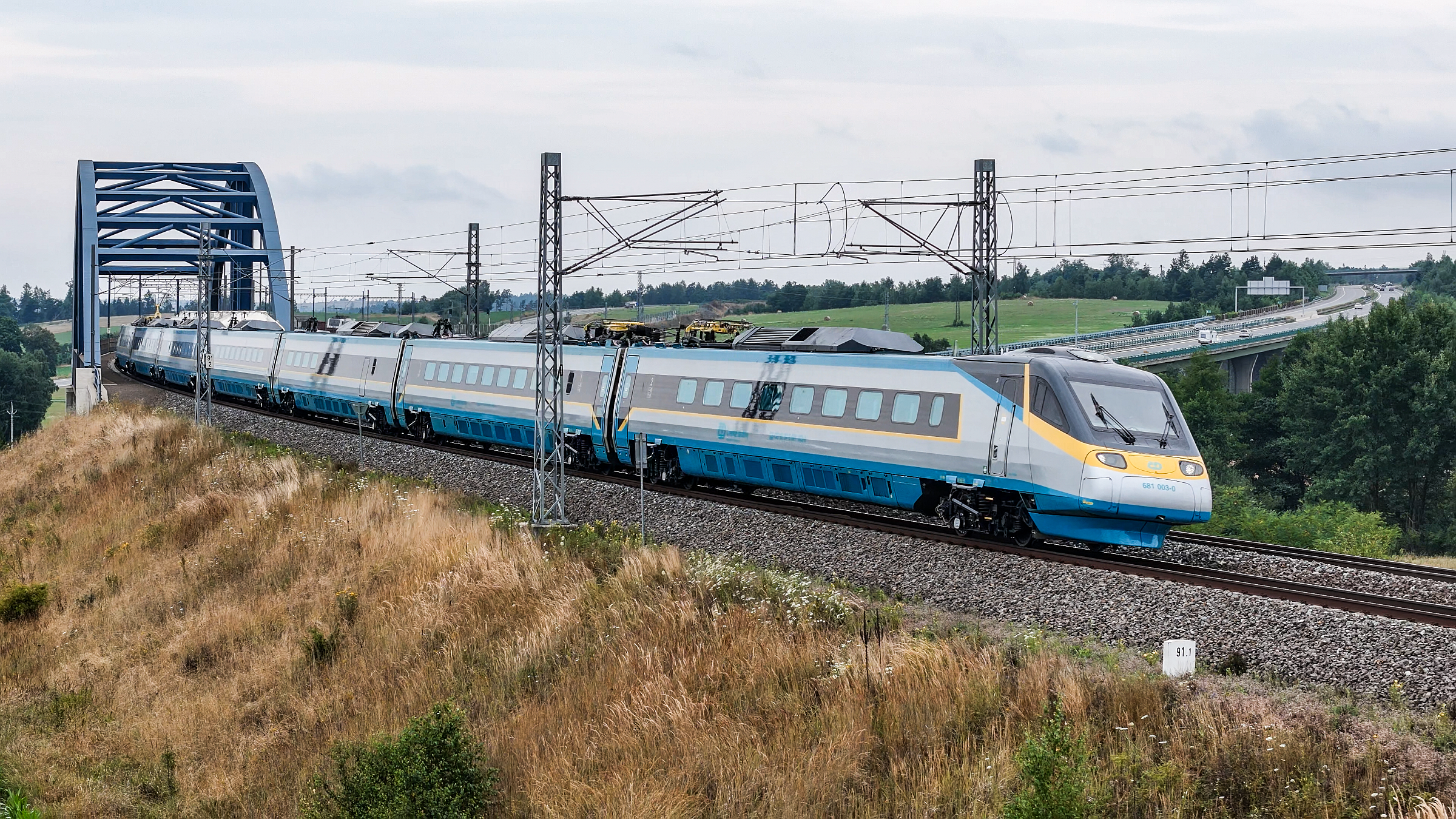 Pendolino running to České Budějovice