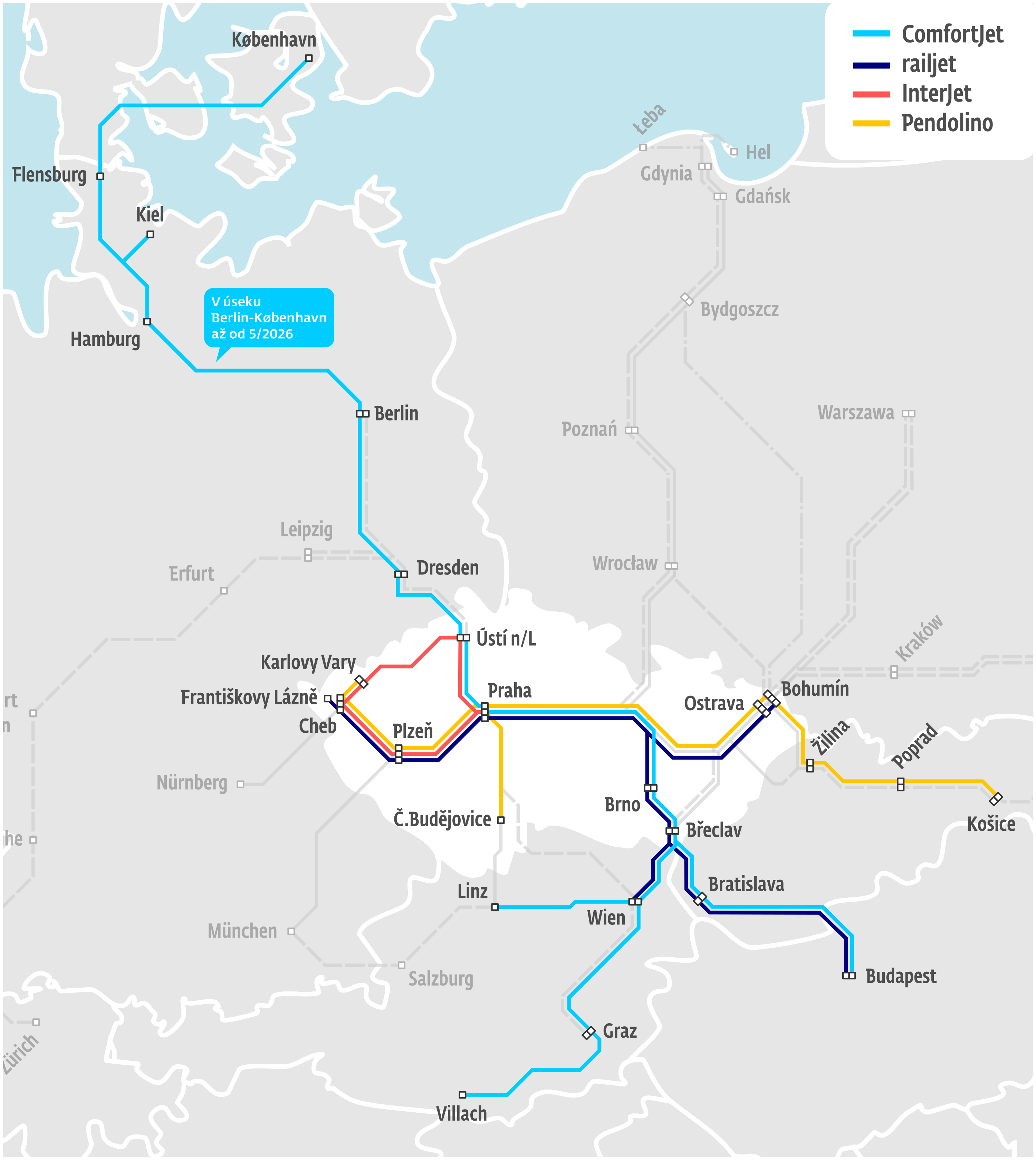Nasazení moderních dálkových vlaků ČD v roce 2026